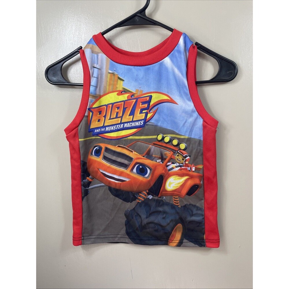 Y2K Nickelodeon Blaze and the Monster Machines Red Graphic Tank Top Size Toddler